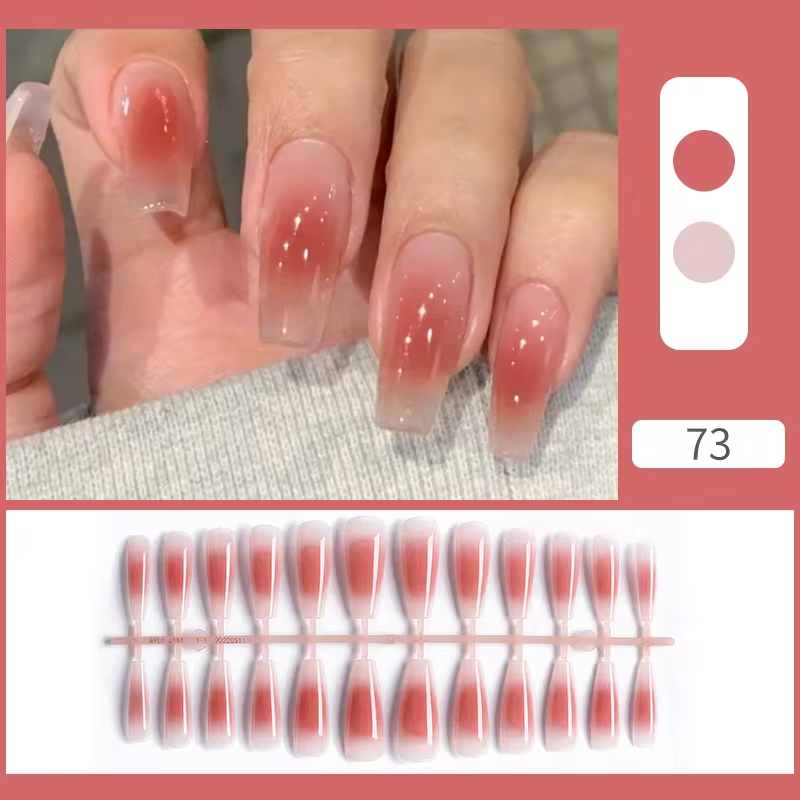 Full Finished Fake Blush Nail