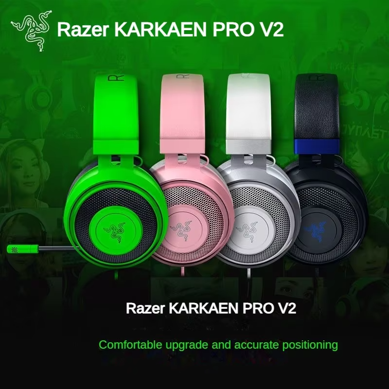 Razer KRAKEN PRO V2 Headset Computer Game Music Wired Headphones with Microphone for PC MAC PS4 Switch E-sports Earphones