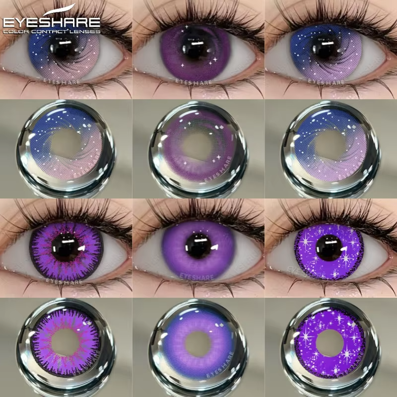 EYESHARE 1Pair Purple Lenses for Eyes Color Contact Lenses for Eyes Pink Anime Colored Lens