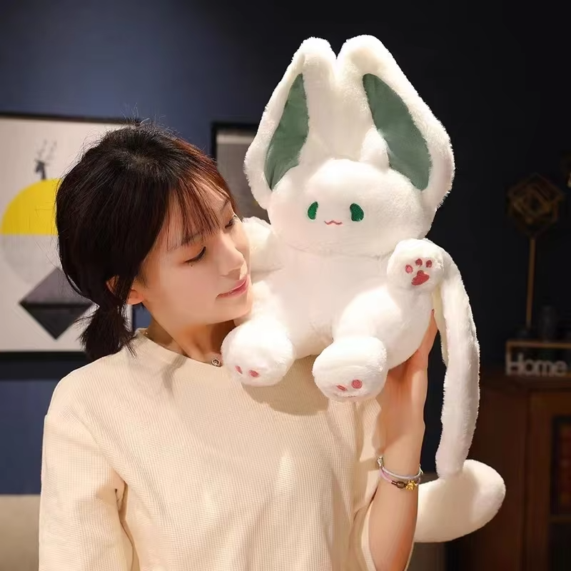 Cartoon Cute Magical Spirit Rabbit Plush Winged Bat Plush Doll Toy Soft Pillow Kawaii Animal Plushie Stuffed Girl Women Gift