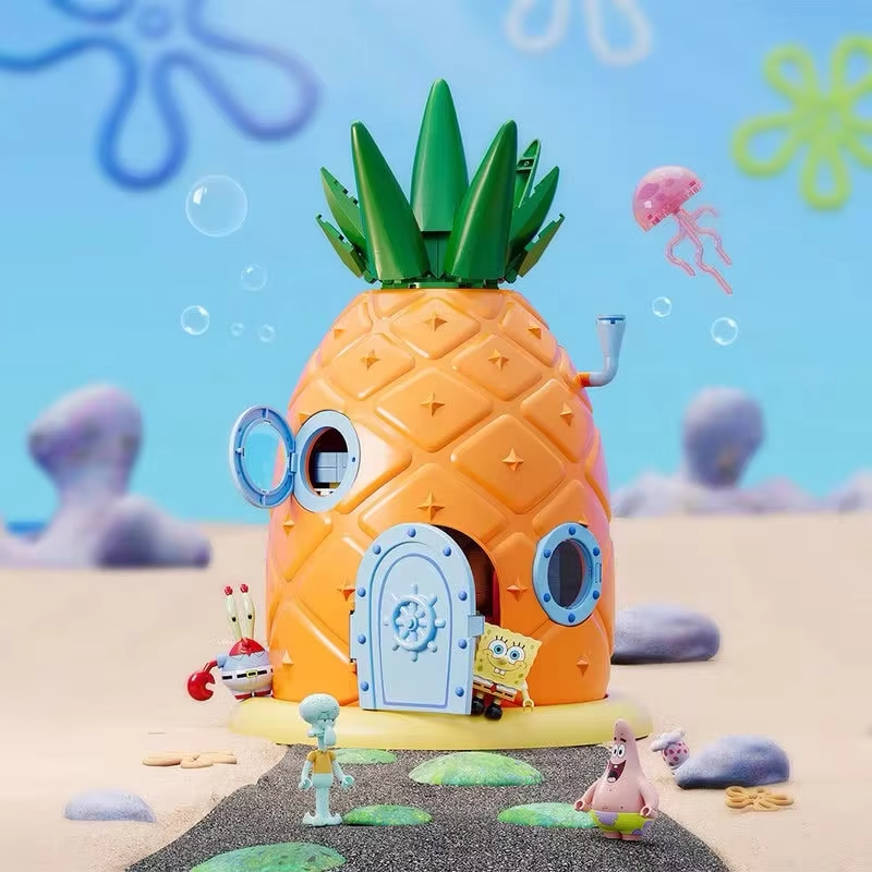 SpongeBob Square Pants Pineapple House Building Blocks Patty Krabs Patrick Star Cartoon Bricks Kids DIY Toys Gifts